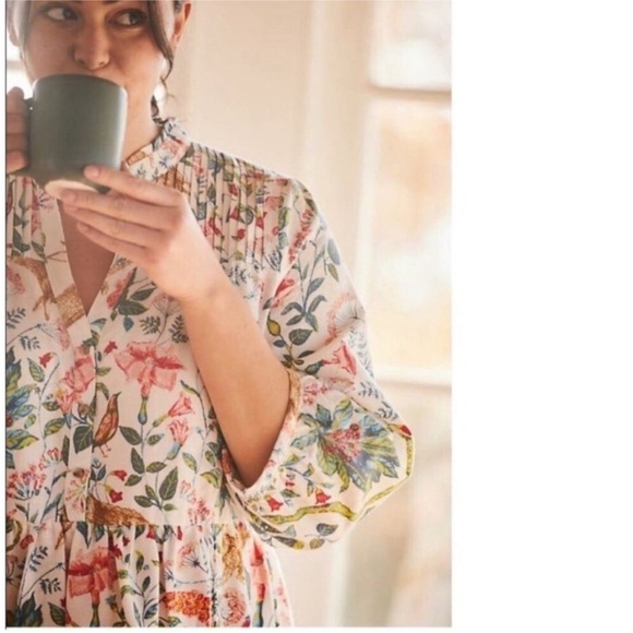 Anthropologie x Kelly Louise Judd Whimsical Forest Flannel Sleep Mini Dress - Picture 3 of 10